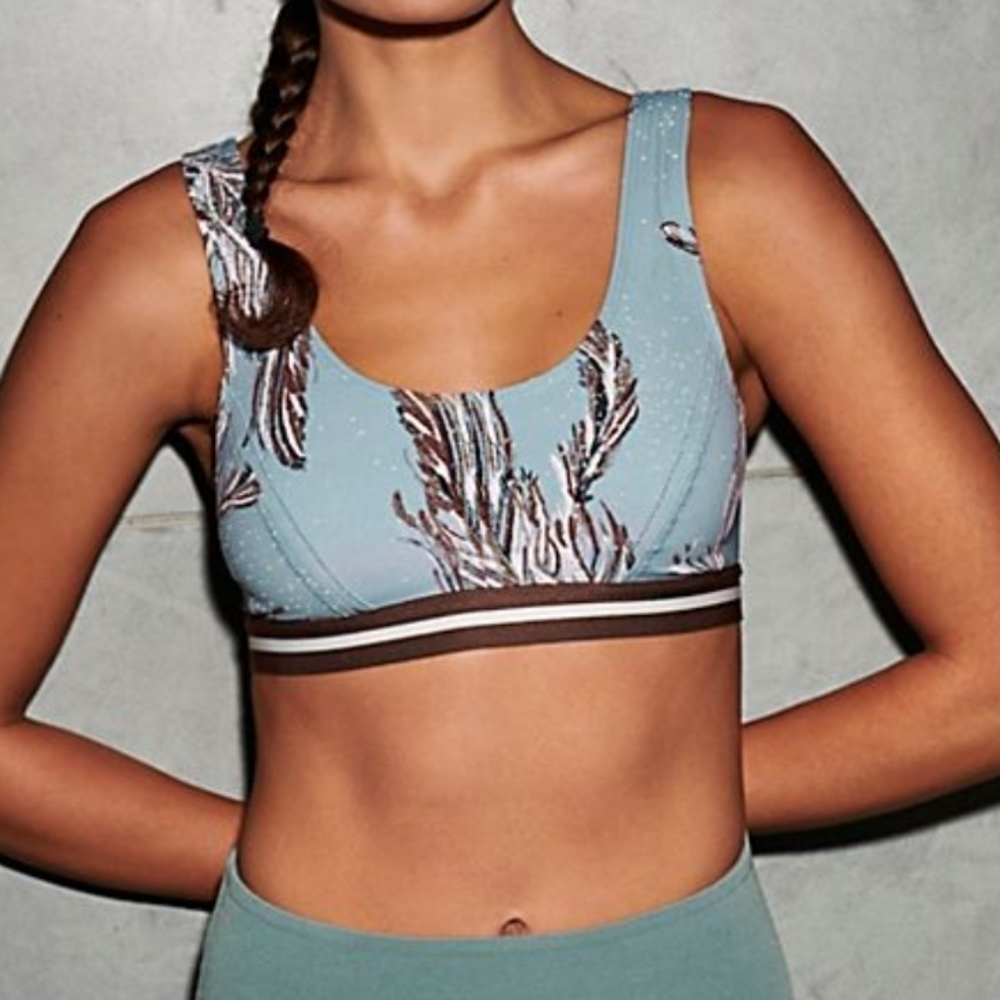 Fp Movement Serene Feather Print Bra - image 1